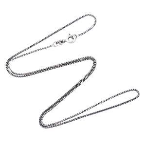Estate Italy Sterling Silver 925 0.8mm Box Chain Necklace 16”